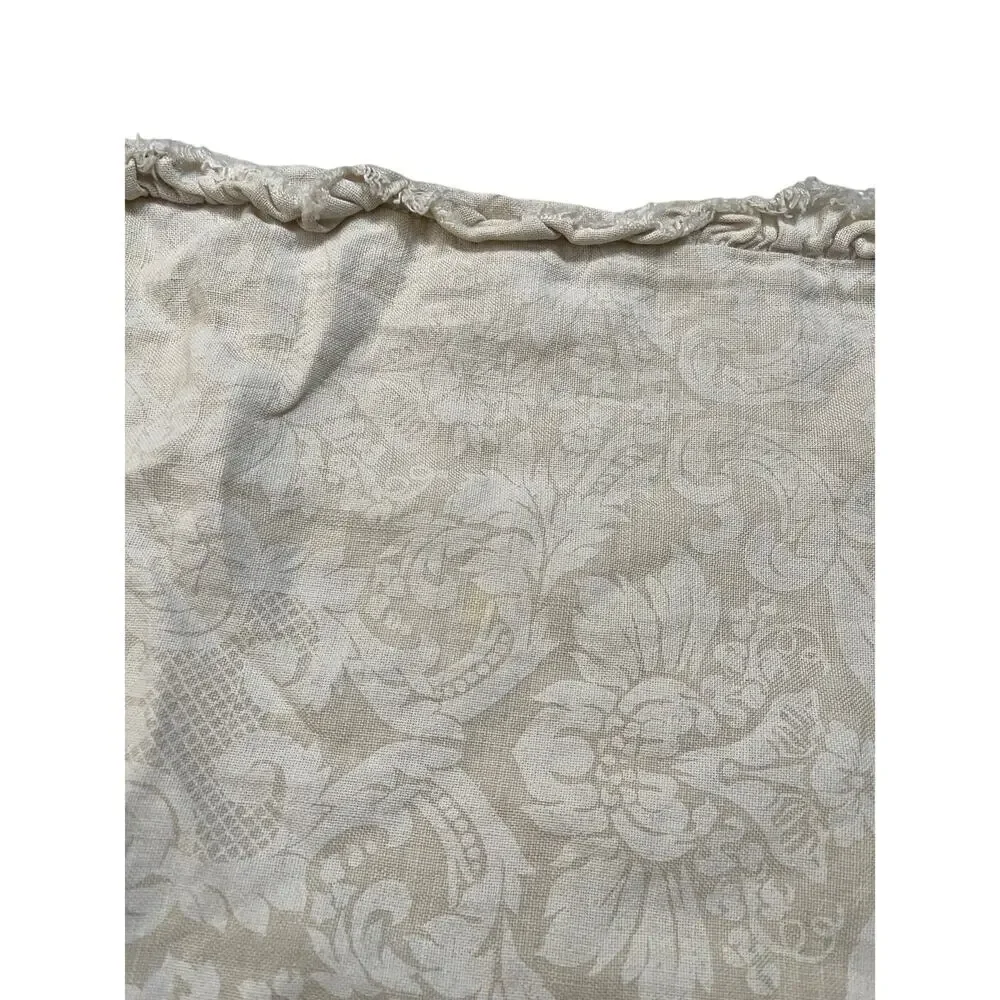 Vintage Rachel Ashwell Shabby Chic 100% Linen Ruffle Embossed Print Pillowcases